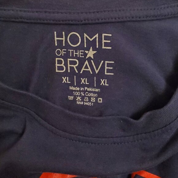 Home of the Brave Men’s Navy Blue USA Graphic Short Sleeve Crewneck T-Shirt - XL - Picture 6 of 8